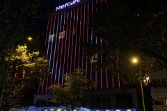 Hotel exterior at night