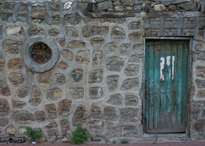 Bursa blue door in stone wall