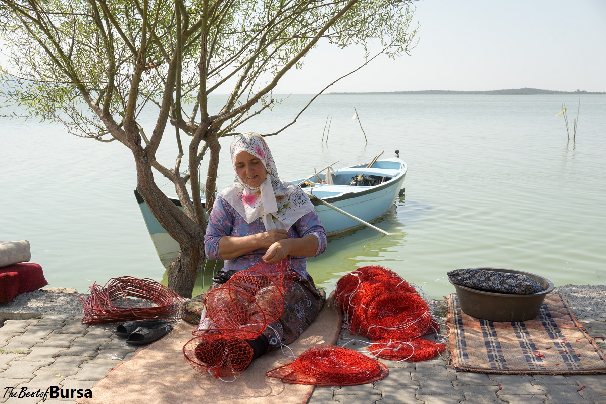 Making nets in Gölyazı Bursa, Turkey